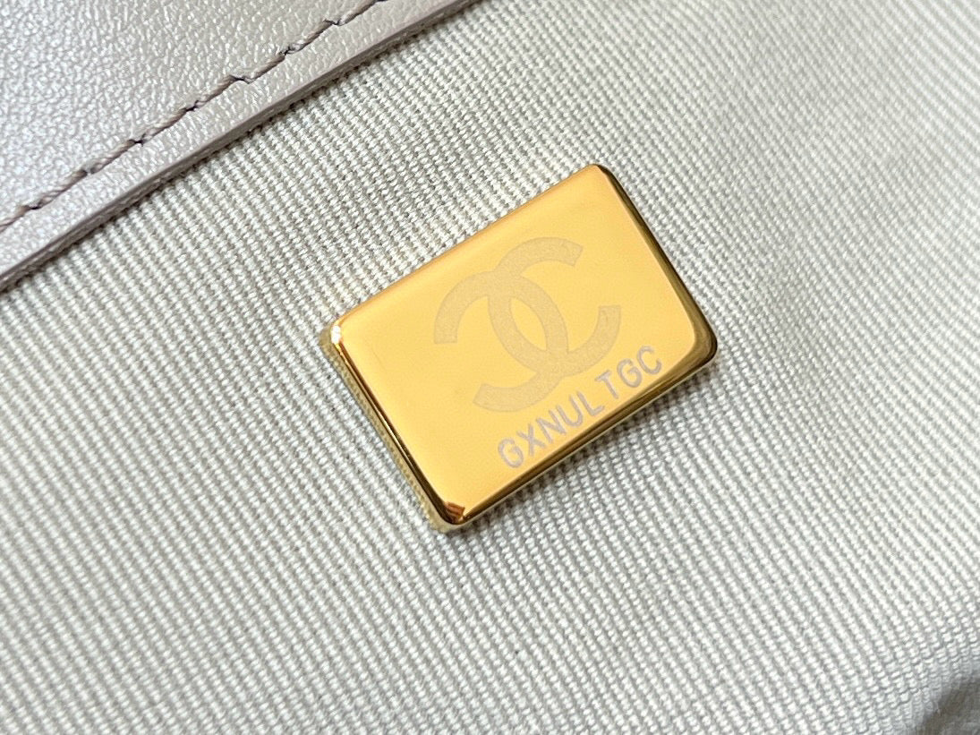 CHANEL 25 HANDBAG IN GREY 30 SUEDE GOLD HARDWARE