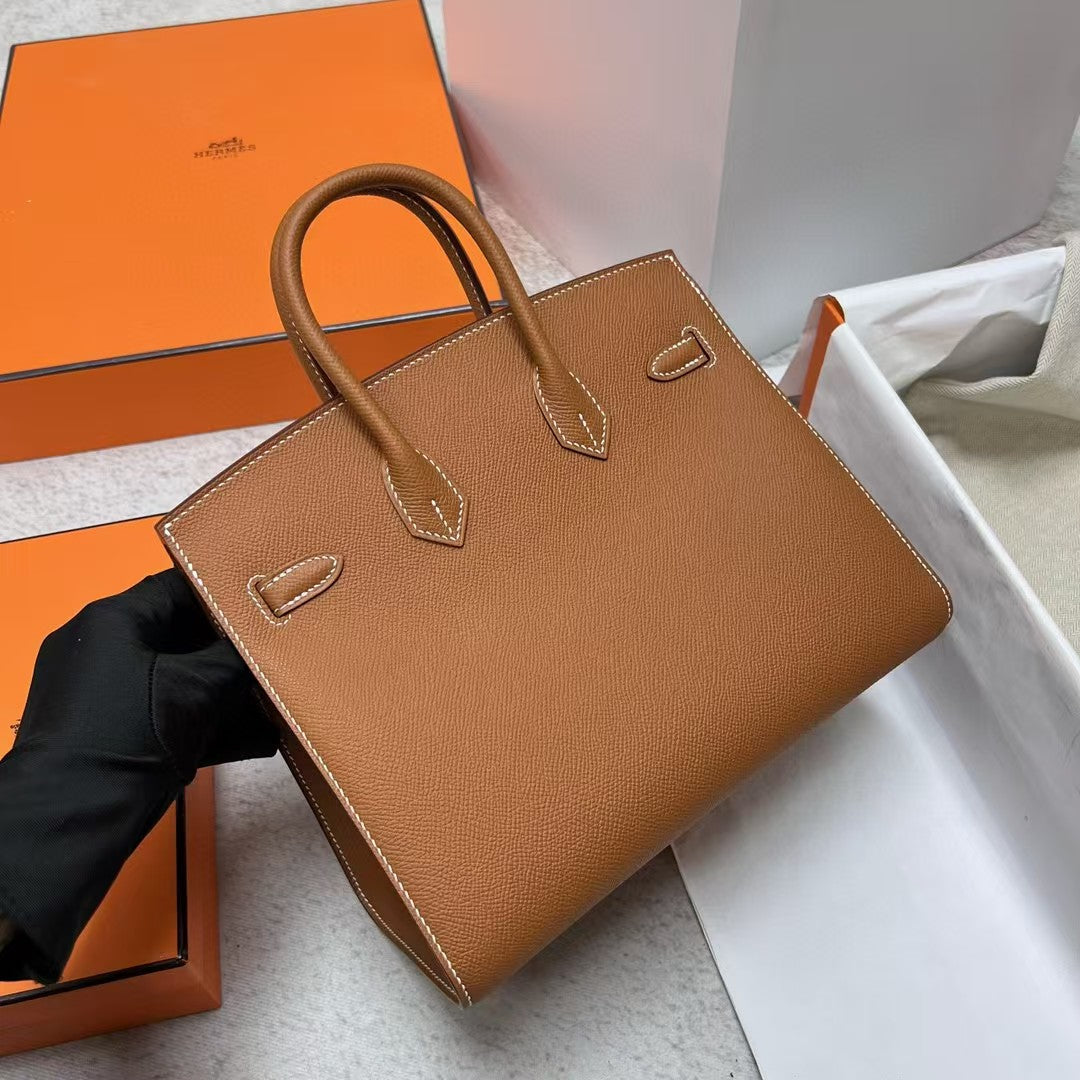 HERMES BIRKIN 25CM GOLD TOGO LEATHER SILVER HARDWARE