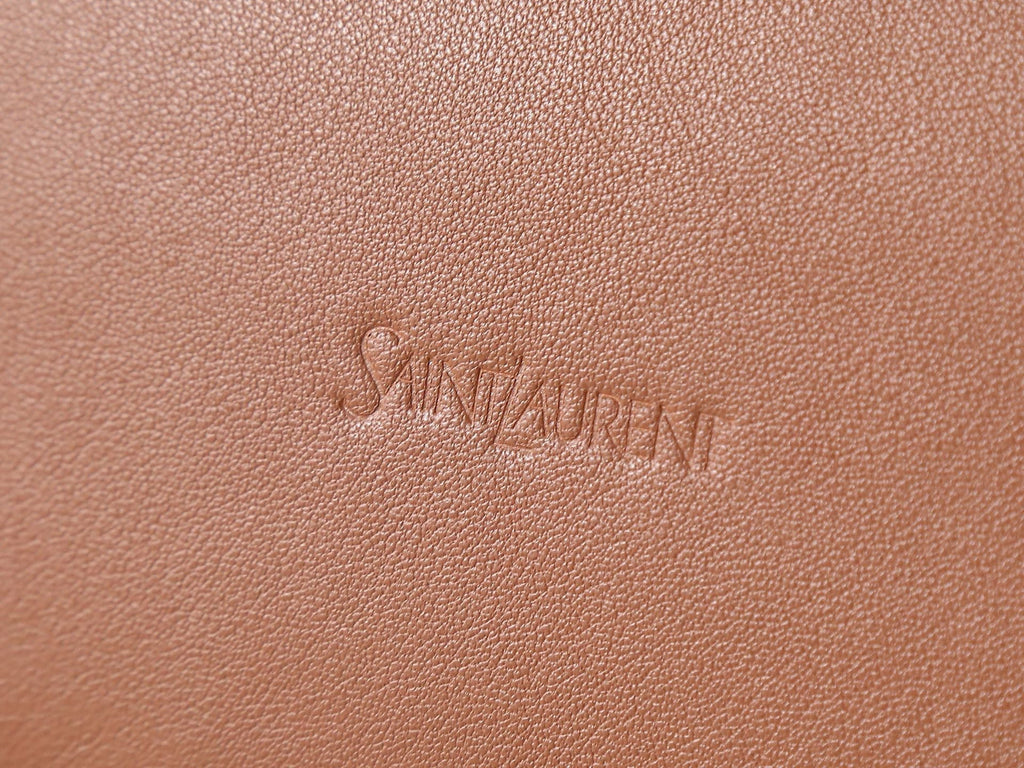 YSL Y BUCKET BAG 30 IN BROWN CALFSKIN