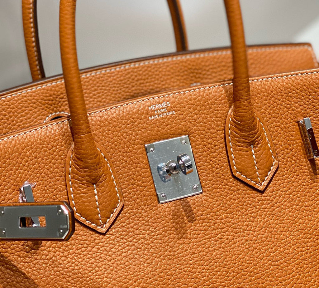 HERMES BIRKIN 30CM BROWN TOGO LEATHER SILVER HARDWARE