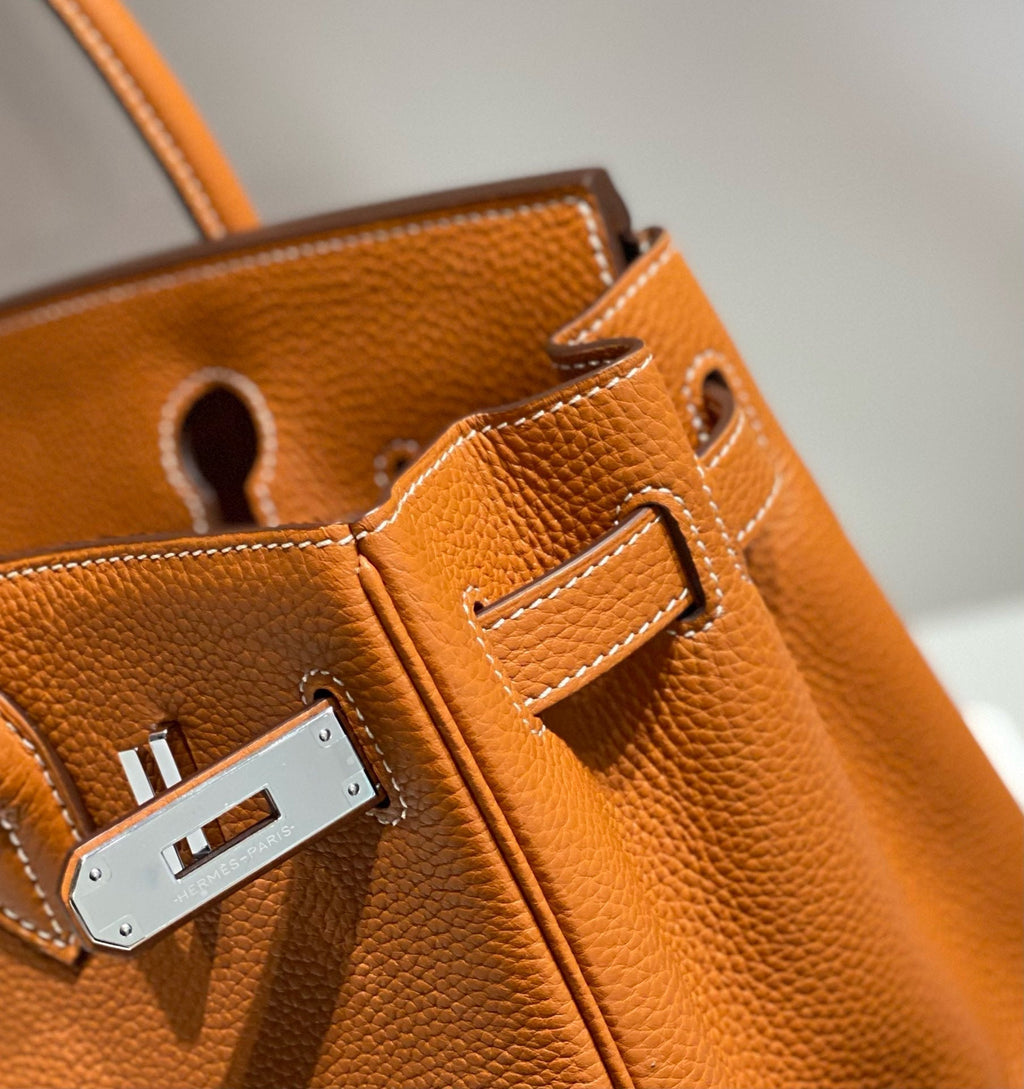 HERMES BIRKIN 30CM BROWN TOGO LEATHER SILVER HARDWARE