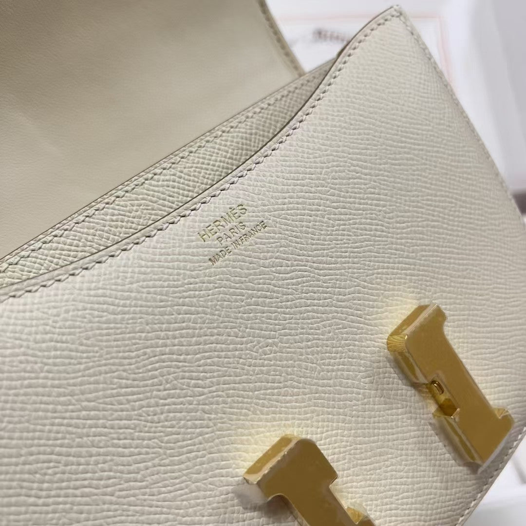 HERMES CONSTANCE 18 MILKY WHITE EPSOM GOLD HARDWARE