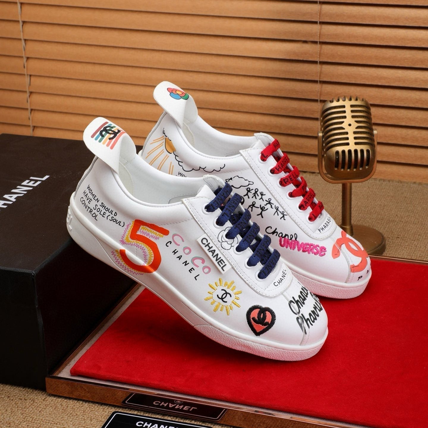 CHANEL COCO SNEAKERS IN COLORFUL CALFSKIN