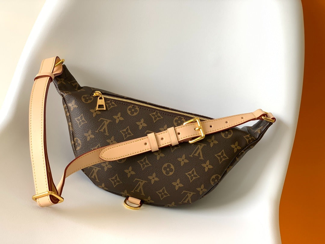LOUIS VUITTON LV BUMBAG 37 IN BROWN COATED MONOGRAM CANVAS