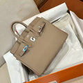 HERMES BIRKIN 20CM BROWN TOGO LEATHER SILVER-TONE HARDWARE