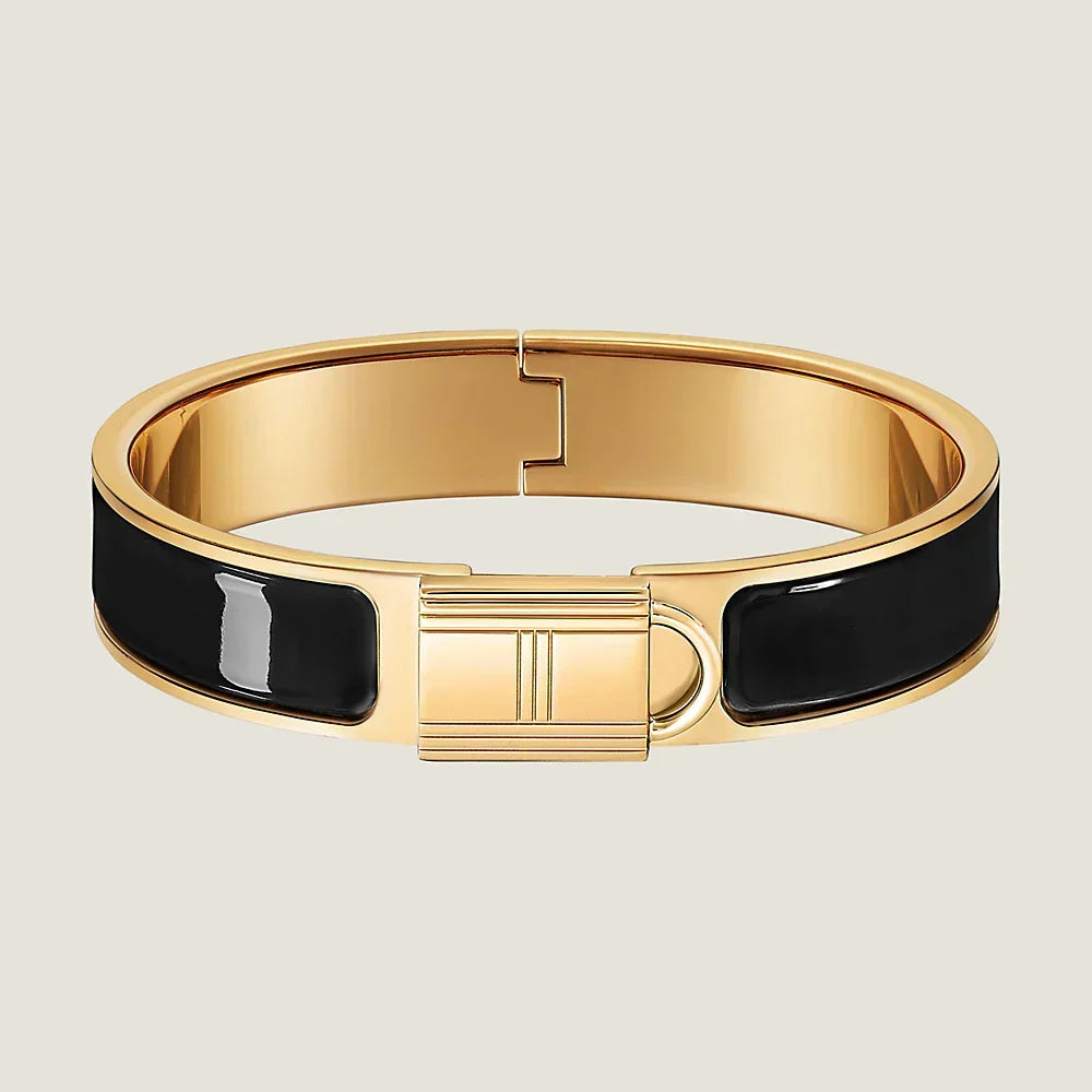 18K Clic Cadenas Black Hermes Bracelet