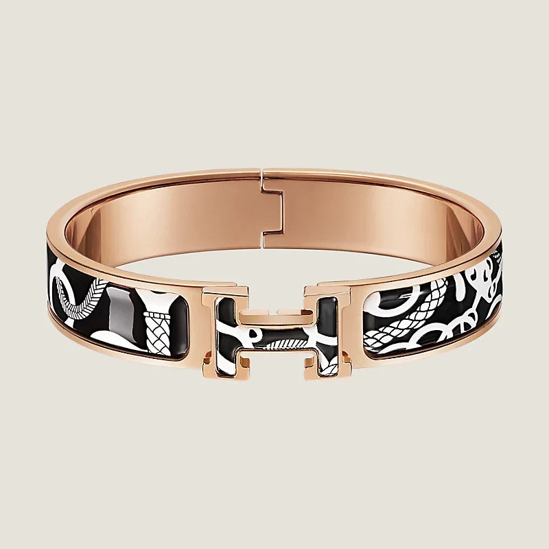 18K Clic Hermes Panoplie Equestre Black Bracelet