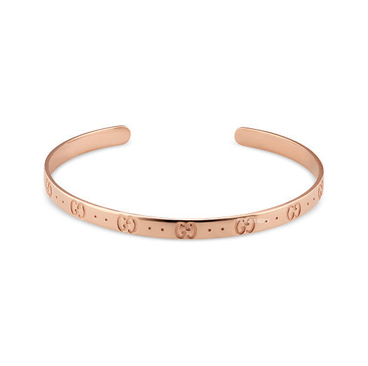 18K Double Gucci Icon Open Cuff Bracelet