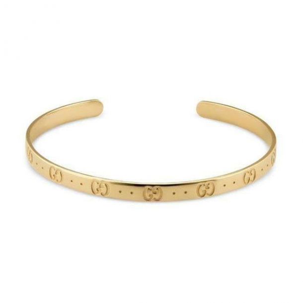 18K Double Gucci Icon Open Cuff Bracelet