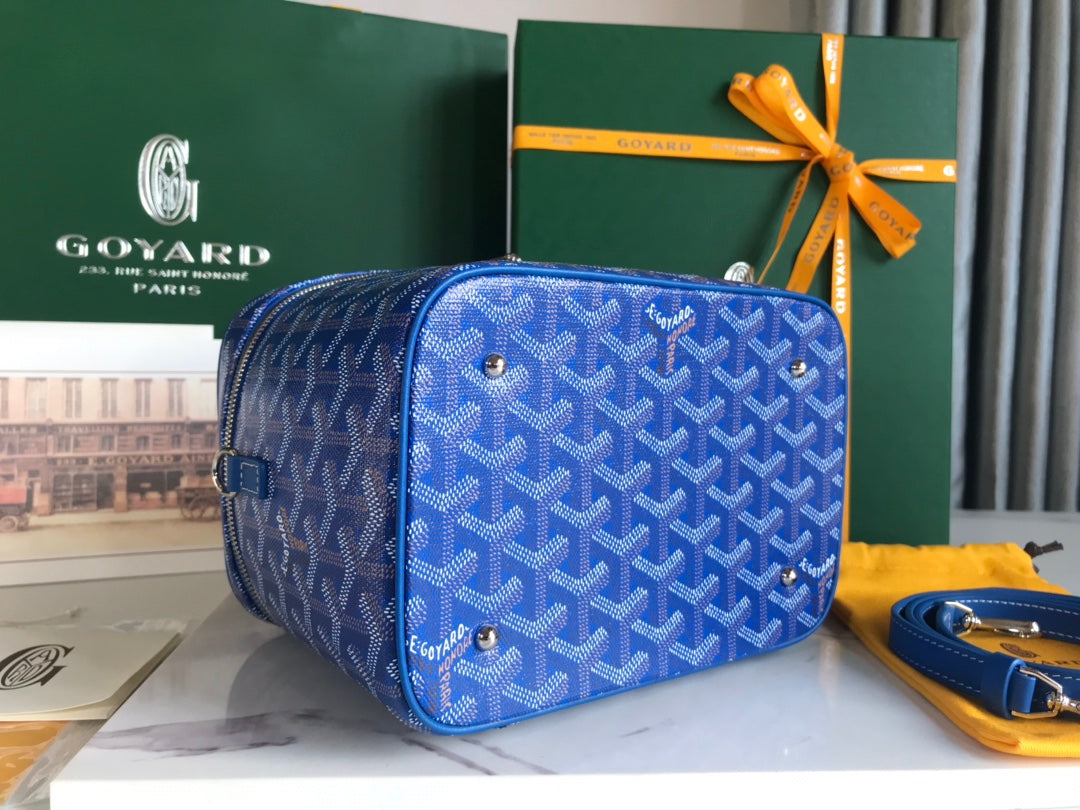 MUSE VANITY CASE 20 IN BLUE GOYARDINE CANVAS