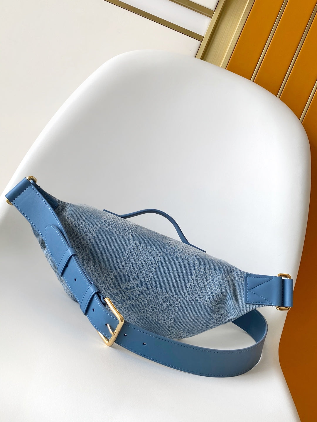 LOUIS VUITTON LV 25S RUSH BUMBAG 30 IN BLUE CANVAS DAMIER DENIM