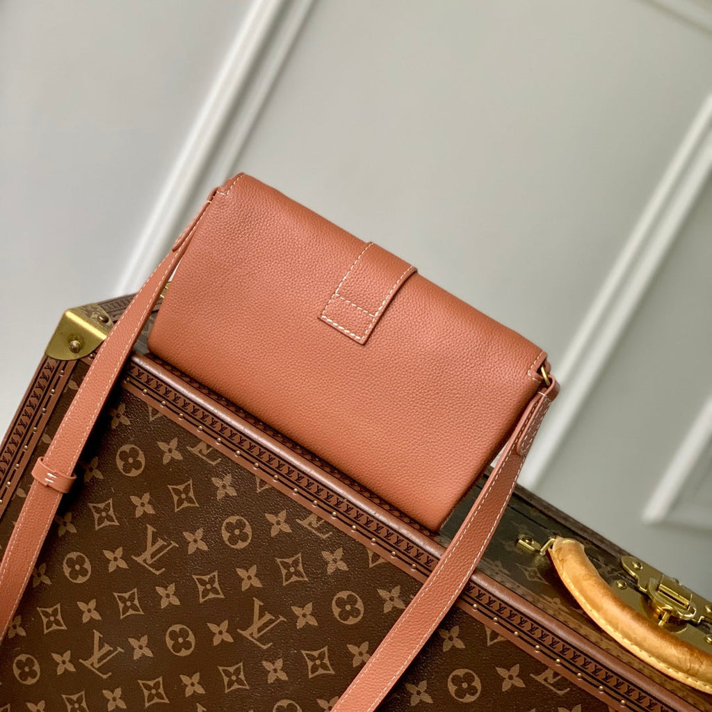 LOUIS VUITTON LOW KEY BAG 22 IN COGNAC BROWN CALFSKIN