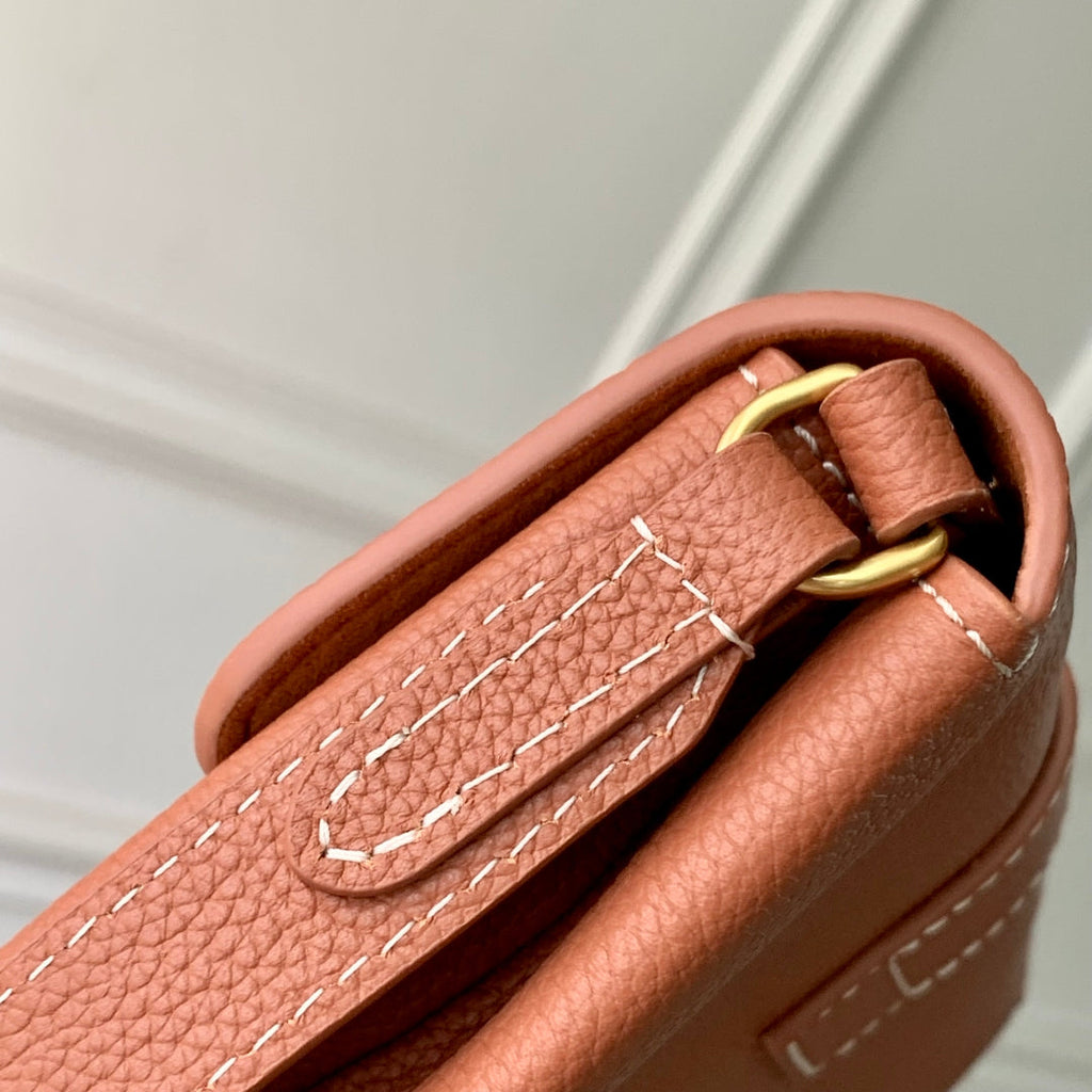 LOUIS VUITTON LOW KEY BAG 22 IN COGNAC BROWN CALFSKIN