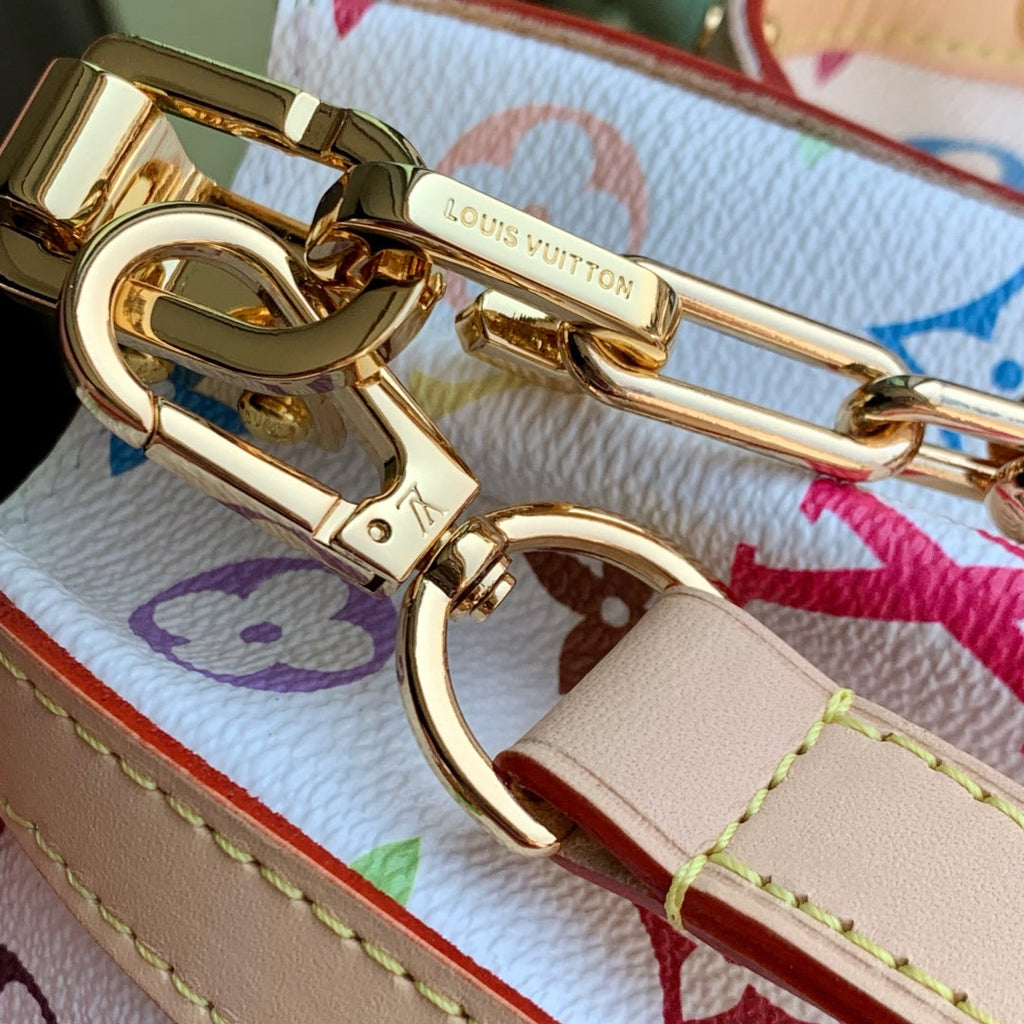 LOUIS VUITTON LV x TM DAUPHINE SOFT 28 IN COLORFUL MONOGRAM PATTERN AND WHITE COATED CANVAS
