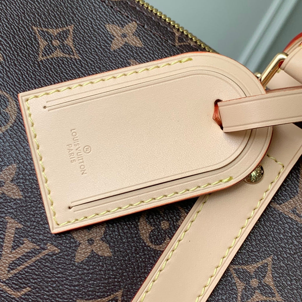 LOUIS VUITTON KEEPALL BANDOULIÈRE  FLORAL 45 IN BROWN MONOGRAM COATED CANVAS