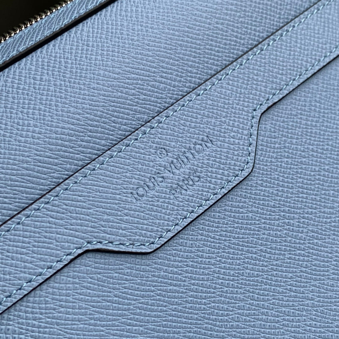 LOUIS VUITTON TRIO MESSENGER BAG 25 IN BLUE MONOGRAM COATED CANVAS AND CALFSKIN