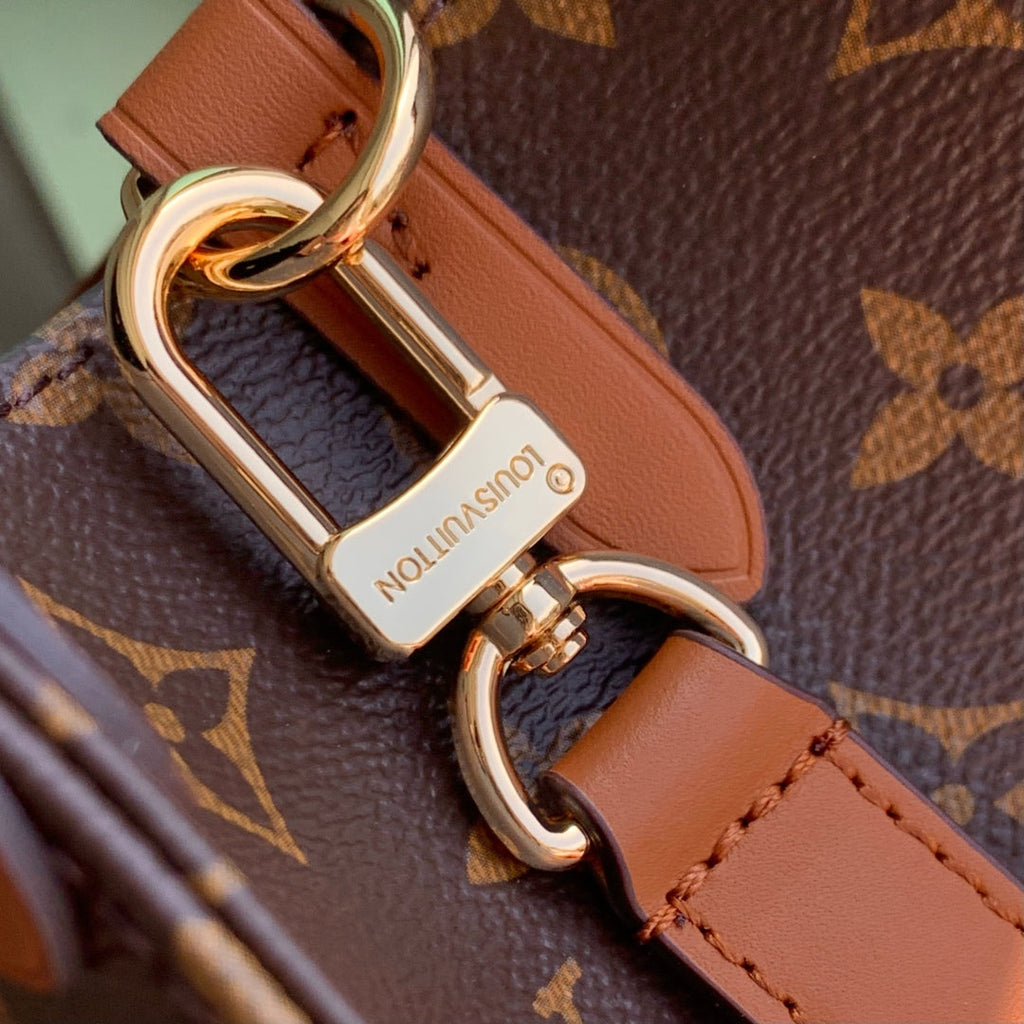 LOUIS VUITTON ONTHEGO ORGANIZER 37 IN BROWN COATED CANVAS AND CALFSKIN