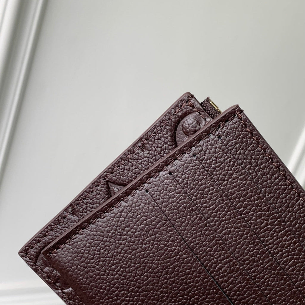 LOUIS VUITTON FÉLICIE POCHETTE 21 IN DARK BROWN MONOGRAM EMBOSSED LOGO CALFSKIN