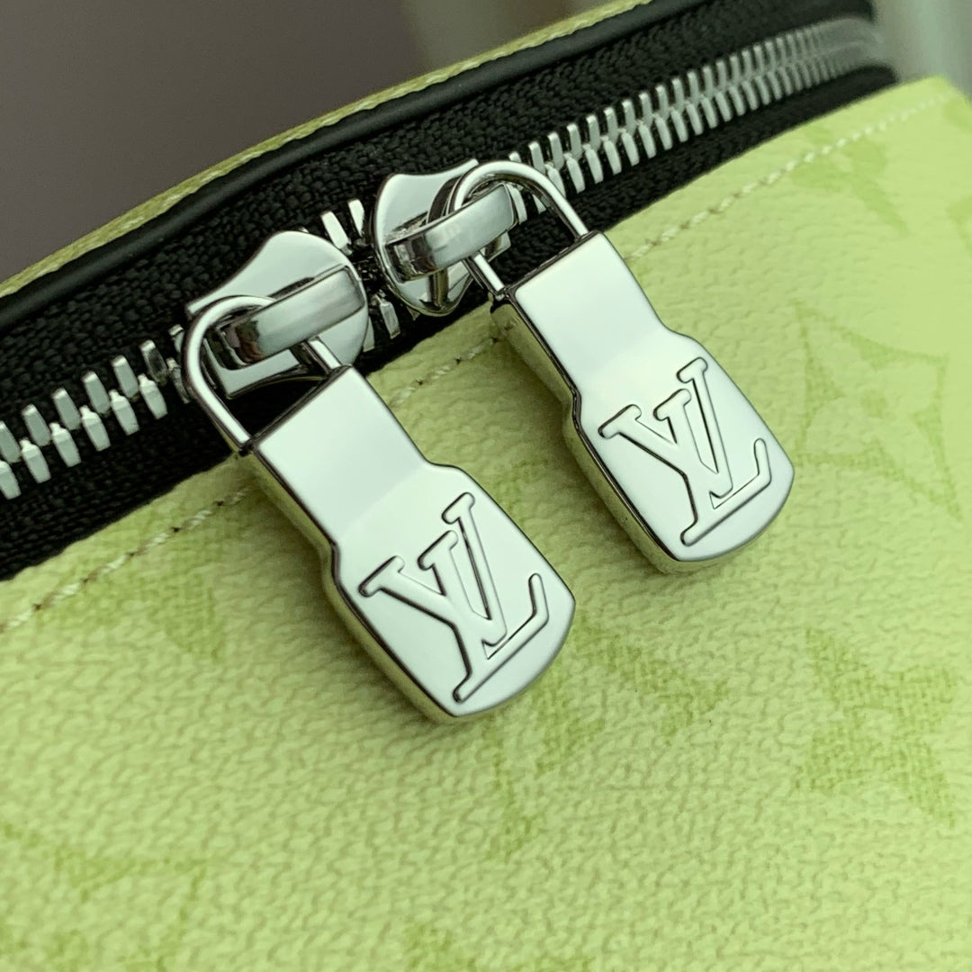 LOUIS VUITTON DISCOVERY SLIM BACKPACK 38 IN LEMON YELLOW MONOGRAM ECLIPSE REVERSE CALFSKIN