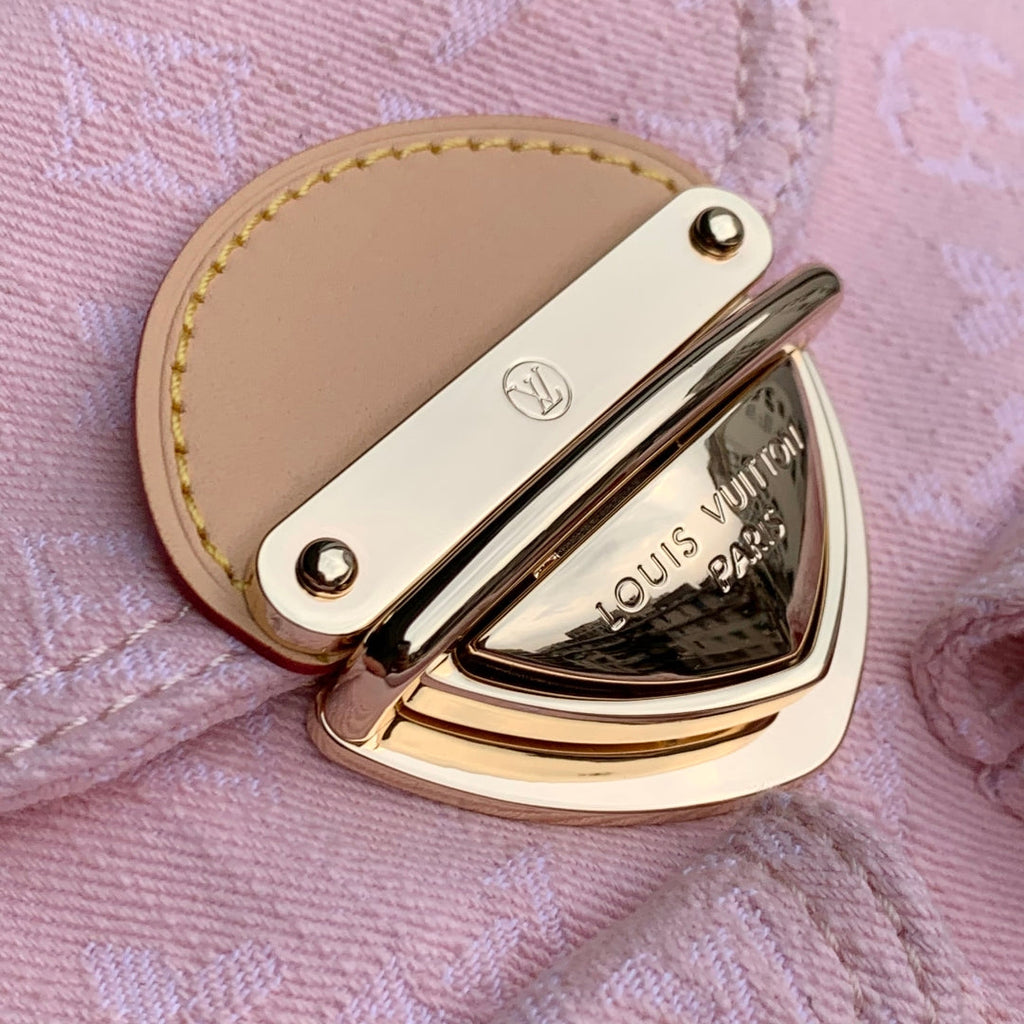 LOUIS VUITTON VENICE BACKPACK 24 IN PINK MONOGRAM DENIM GOLD HARDWARE