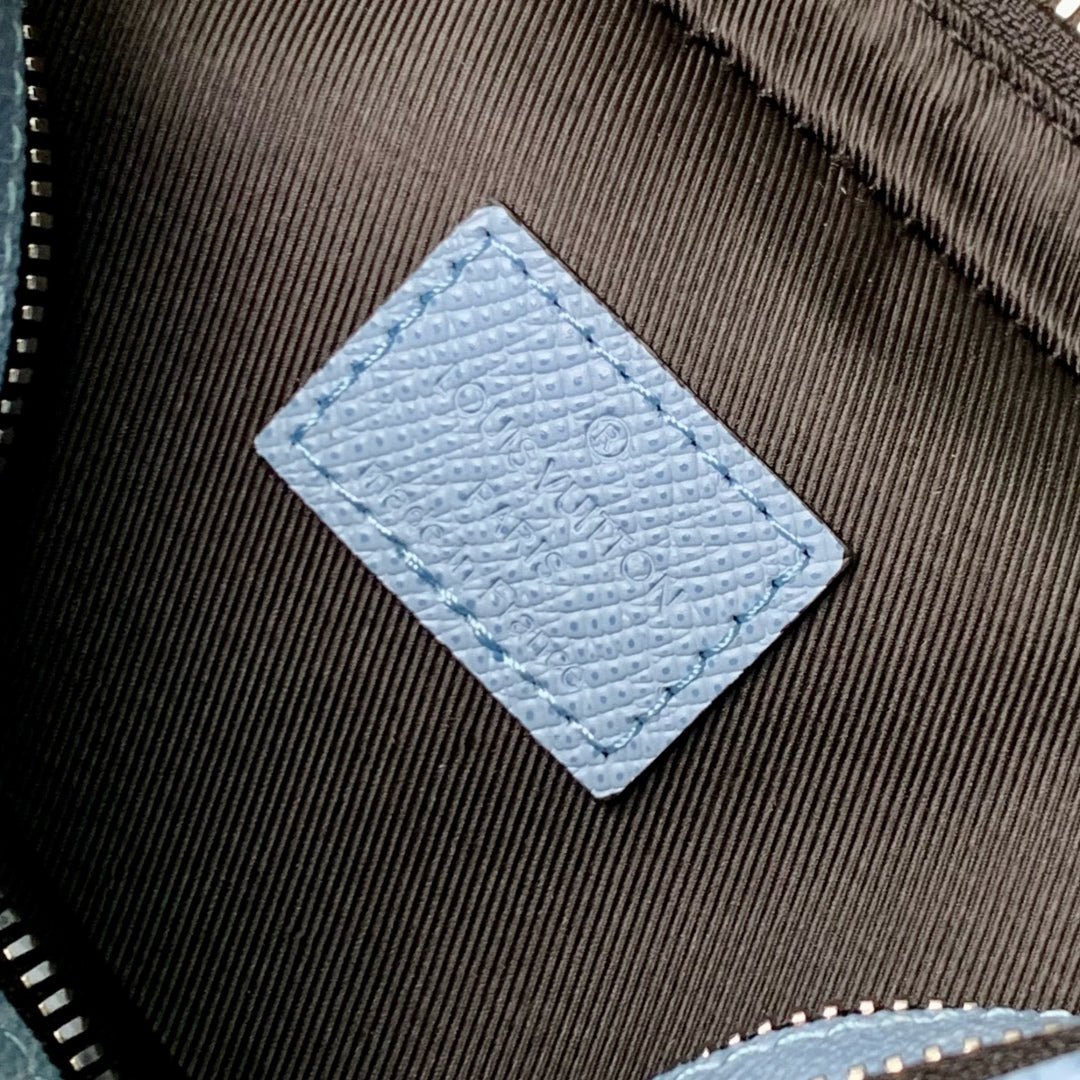 LOUIS VUITTON ALPHA MESSENGER 24 IN BLUE MONOGRAM COATED CANVAS AND CALFSKIN