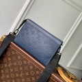 LOUIS VUITTON POCHETTE VOYAGE 22 IN DARK BLUE MONOGRAM SHADOW CALFSKIN