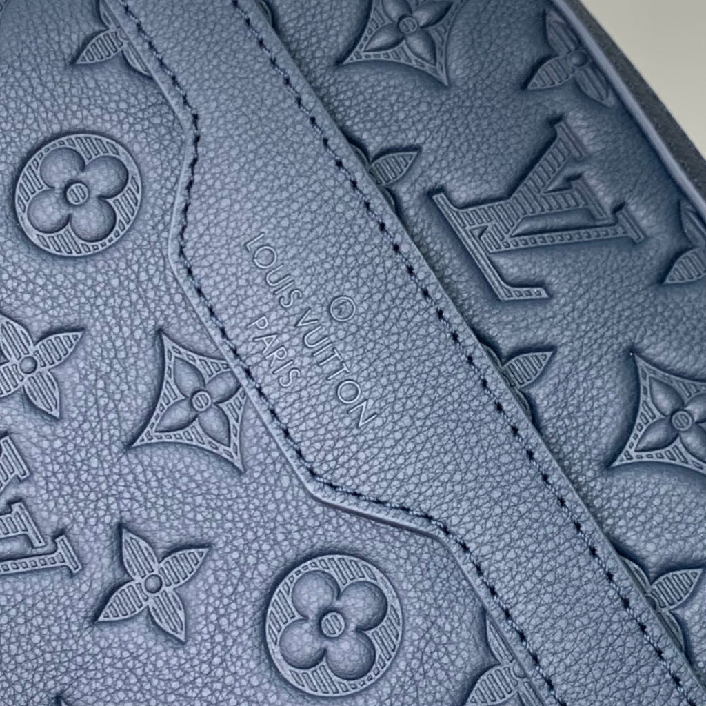 LOUIS VUITTON TRIO MESSENGER 25 IN BLUE MONOGRAM SHADOW CALFSKIN