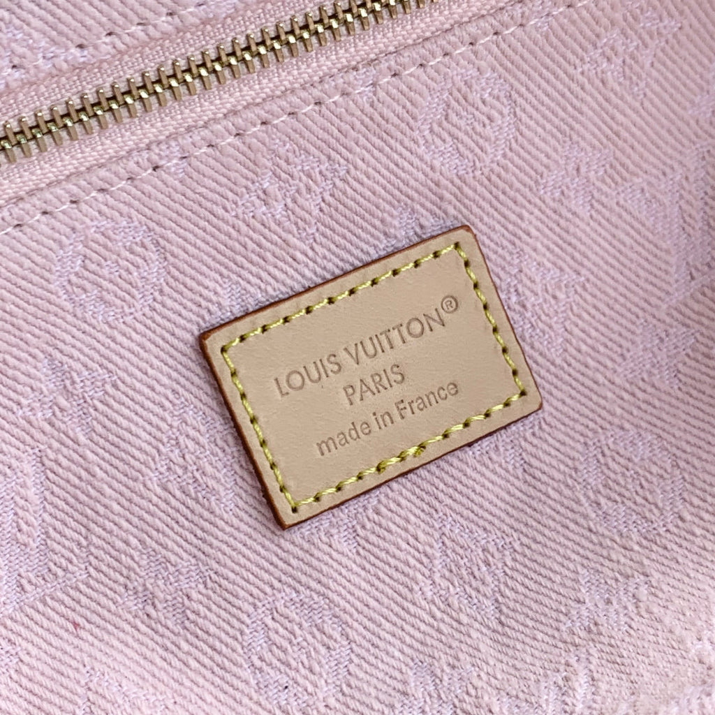 LOUIS VUITTON COSMETIC POUCH 27 IN PINK MONOGRAM DENIM GOLD HARDWARE