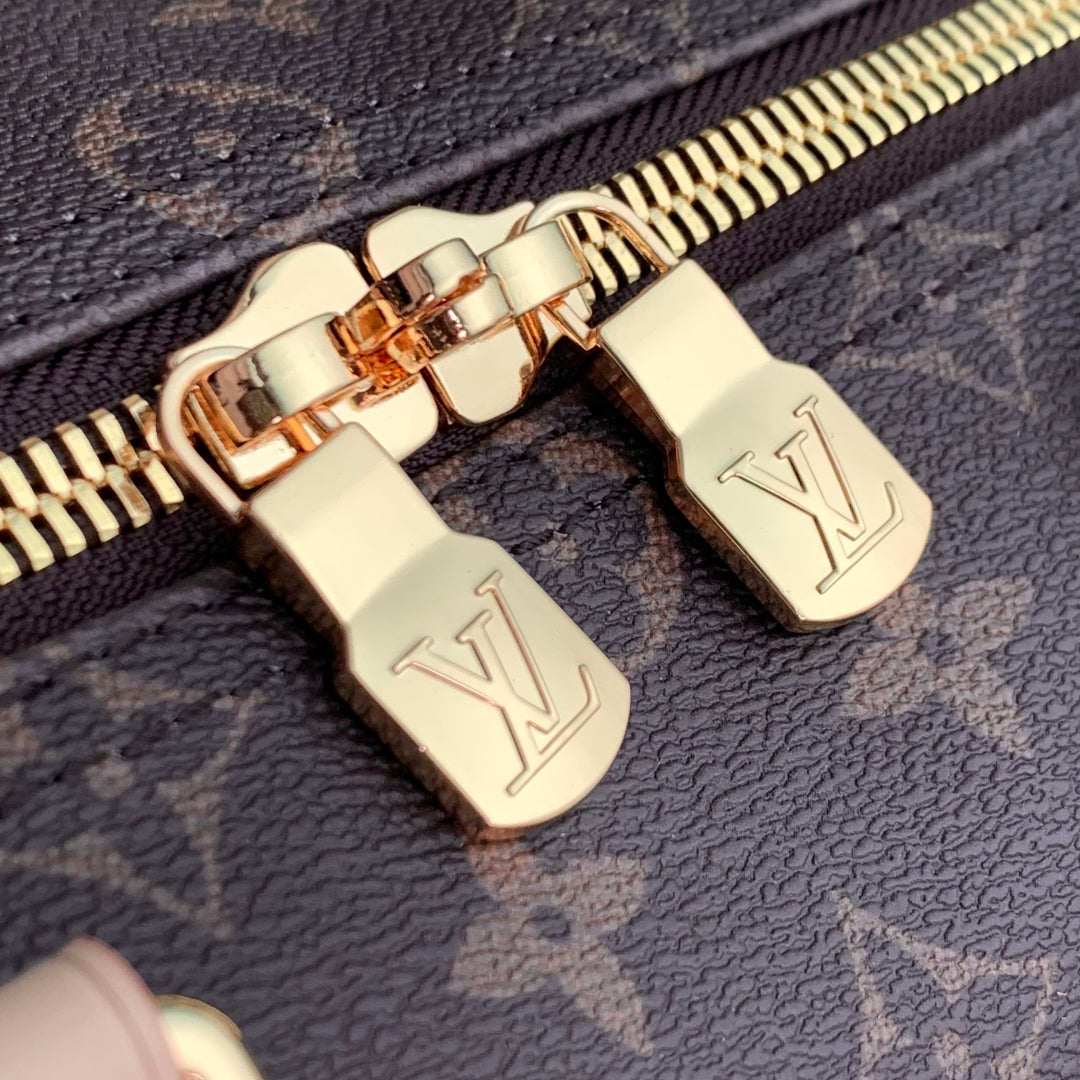 LOUIS VUITTON KEEPALL BANDOULIÈRE CHERRY BLOSSOM 45 IN SAKURA BROWN MONOGRAM COATED CANVAS