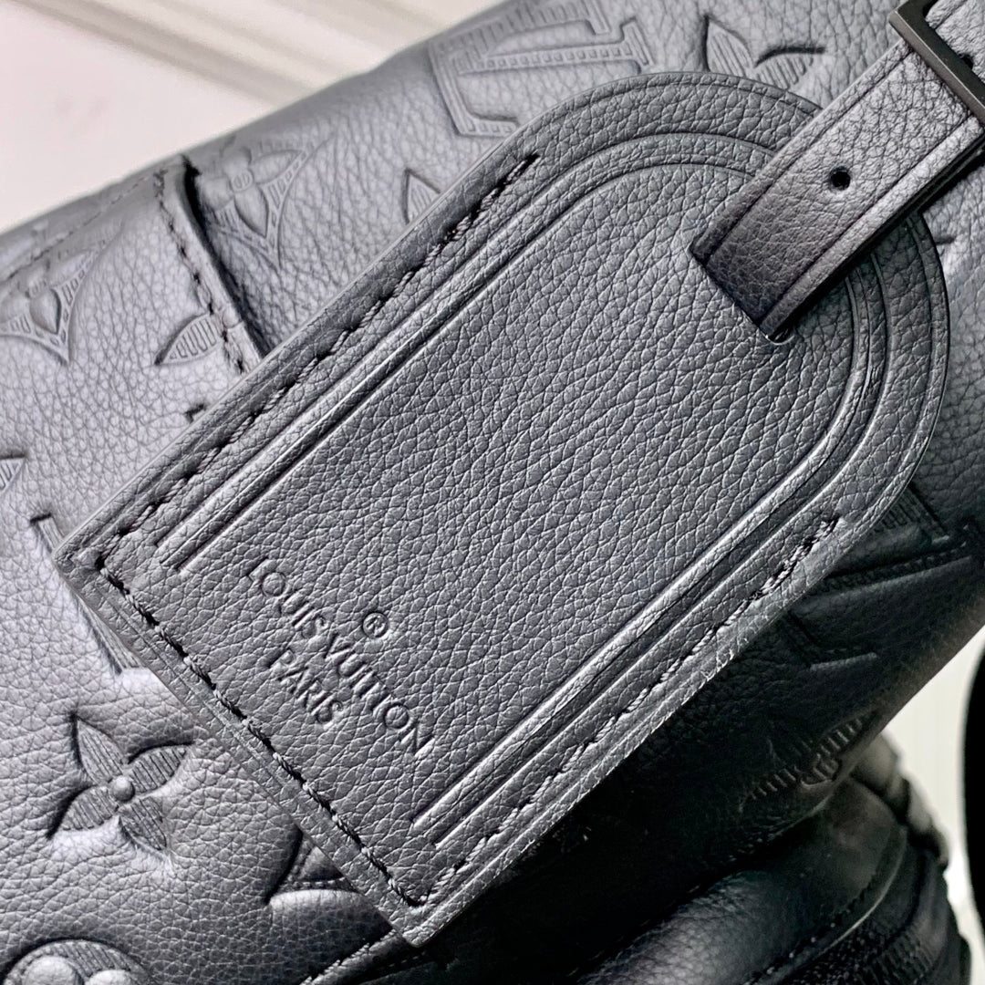 LOUIS VUITTON HOBO CARGO 35 IN BLACK MONOGRAM SHADOW CALFSKIN