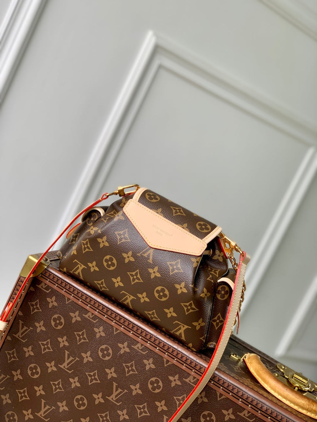 LOUIS VUITTON MONTSOURIS BACKPACK MINI 27 IN BROWN MONOGRAM COATED CANVAS AND CALFSKIN