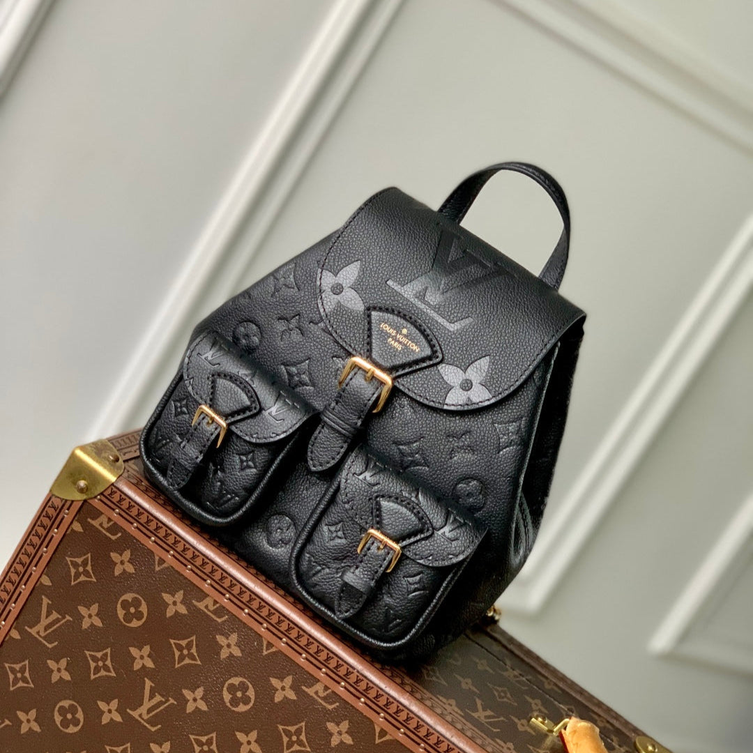 LOUIS VUITTON BACKUP BACKPACK 22 IN BLACK MONOGRAM EMPREINTE LEATHER