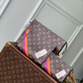 LOUIS VUITTON RIO TOILET POUCH 25 IN BROWN CANVAS MONOGRAM GOLD LOCK