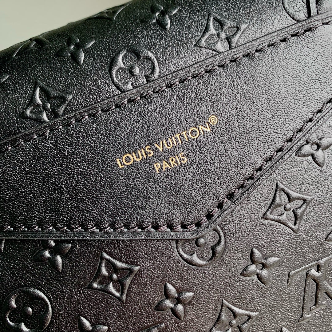 LOUIS VUITTON MONTSOURIS BACKPACK 27 IN BLACK MONOGRAM BOLD COATED CALFSKIN
