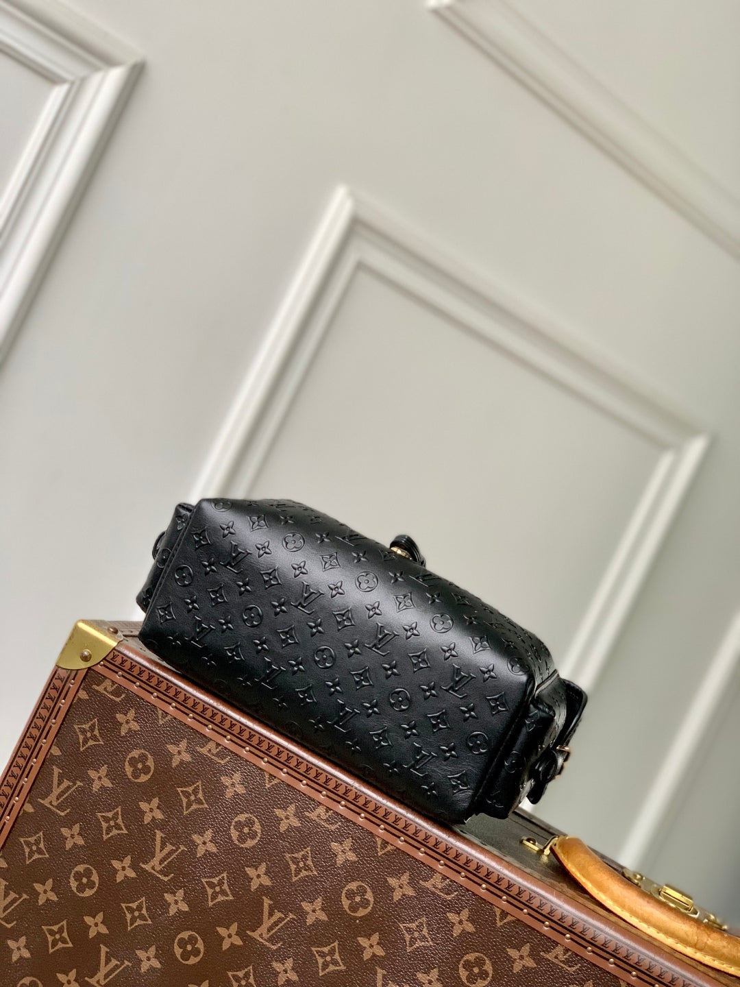 LOUIS VUITTON MONTSOURIS BACKPACK 27 IN BLACK MONOGRAM BOLD COATED CALFSKIN