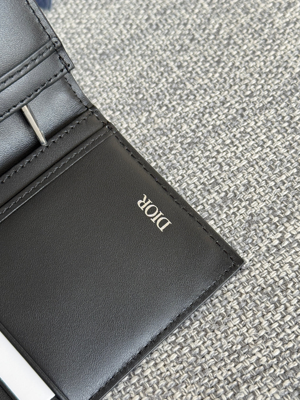 DIOR VERTICAL LONG WALLET 19 IN BLACK MONOGRAM OBLIQUE JACQUARD