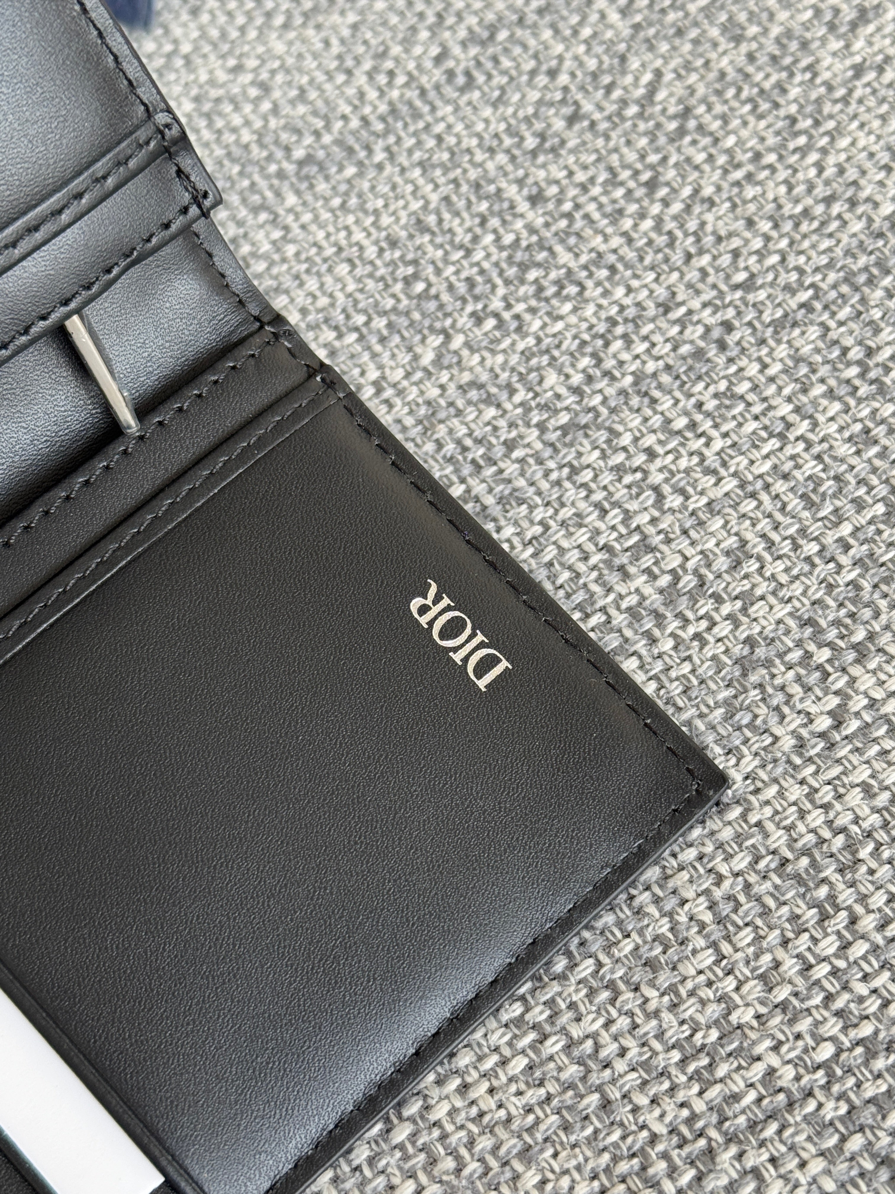 DIOR VERTICAL LONG WALLET 19 IN BLACK MONOGRAM OBLIQUE JACQUARD