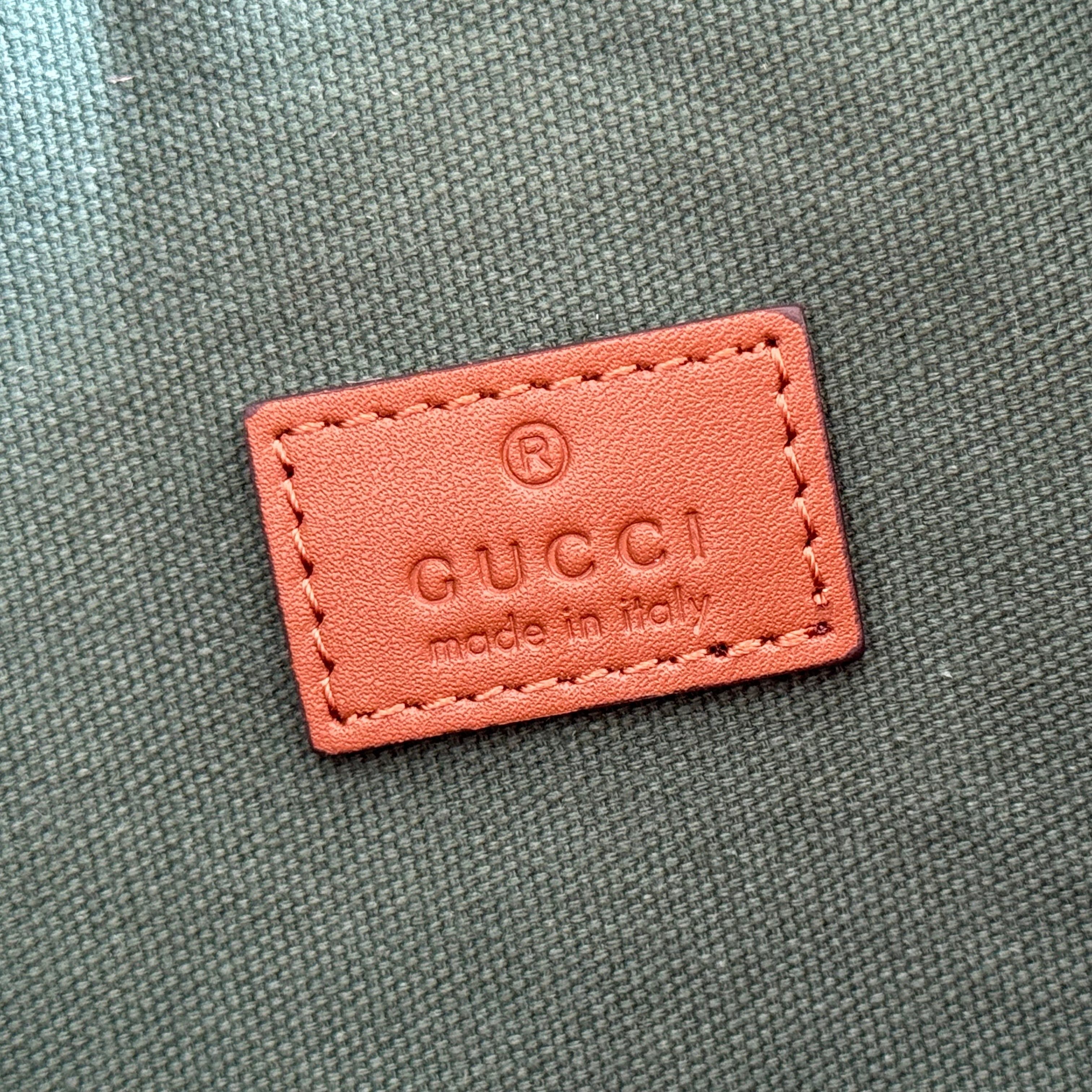 GUCCI 26S GIGLIO TOP HANDLE BAG 27 IN WARM BEIGE AND BROWN CANVAS
