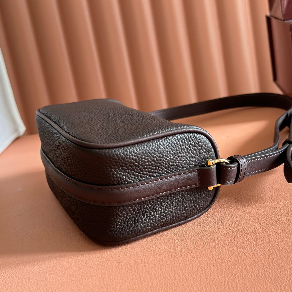 GUCCI 26S SHOULDER BAG 19 IN BLACK BROWN CALFSKIN