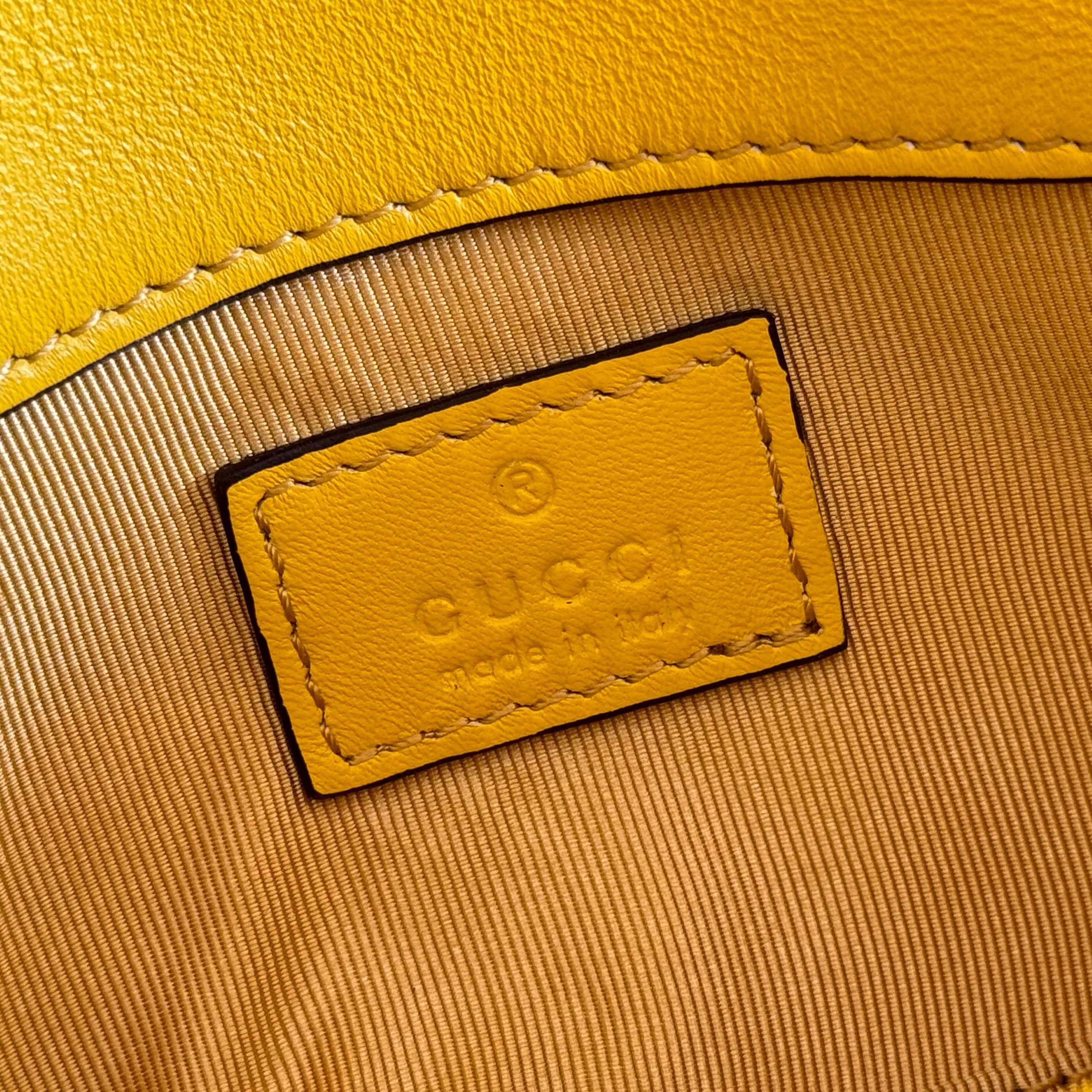 GUCCI 26S  MARMONT BAG 16 IN YELLOW LAMBSKIN