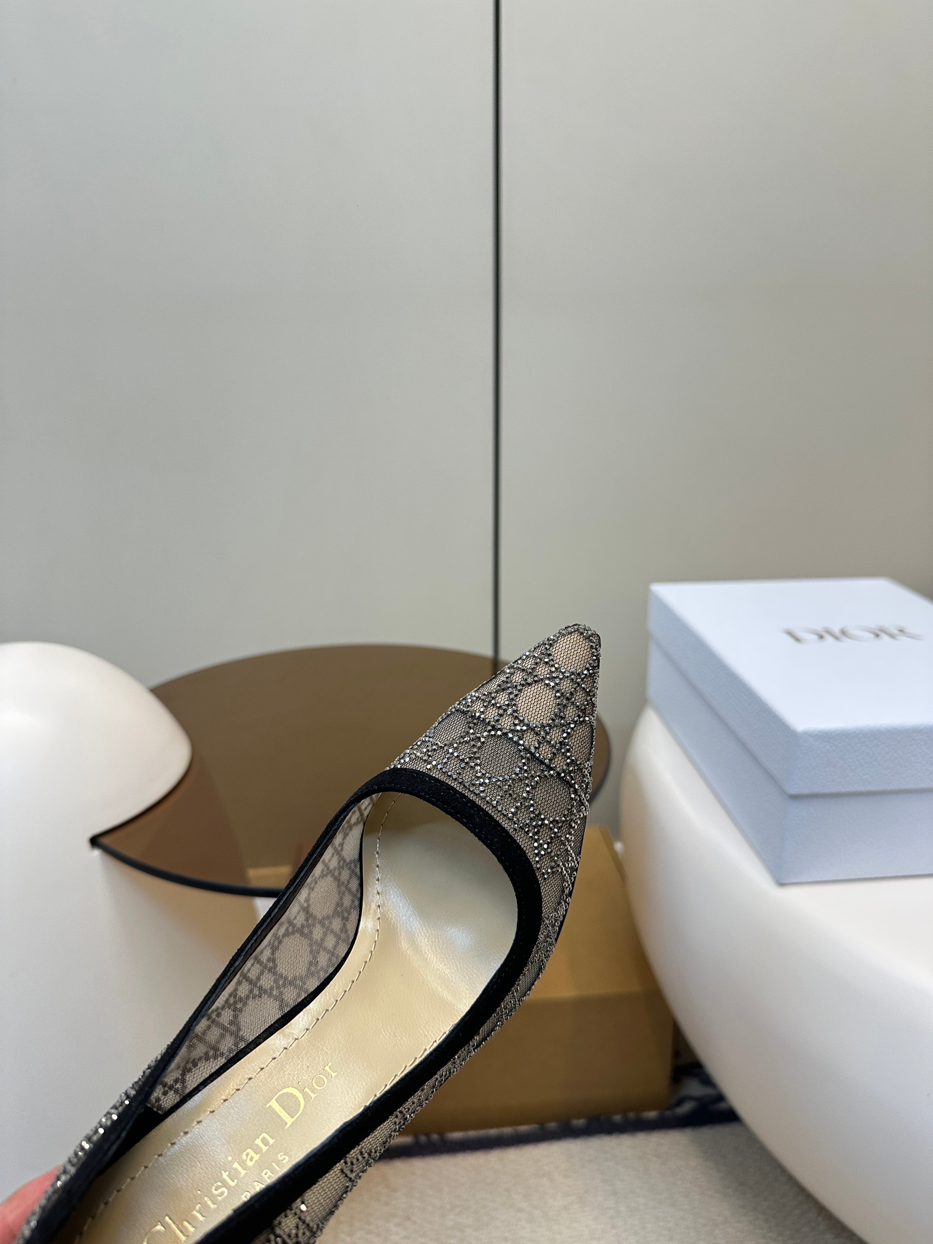 DIOR HIGH HEELS PUMP IN BLACK LAMB SUEDE 10 CM