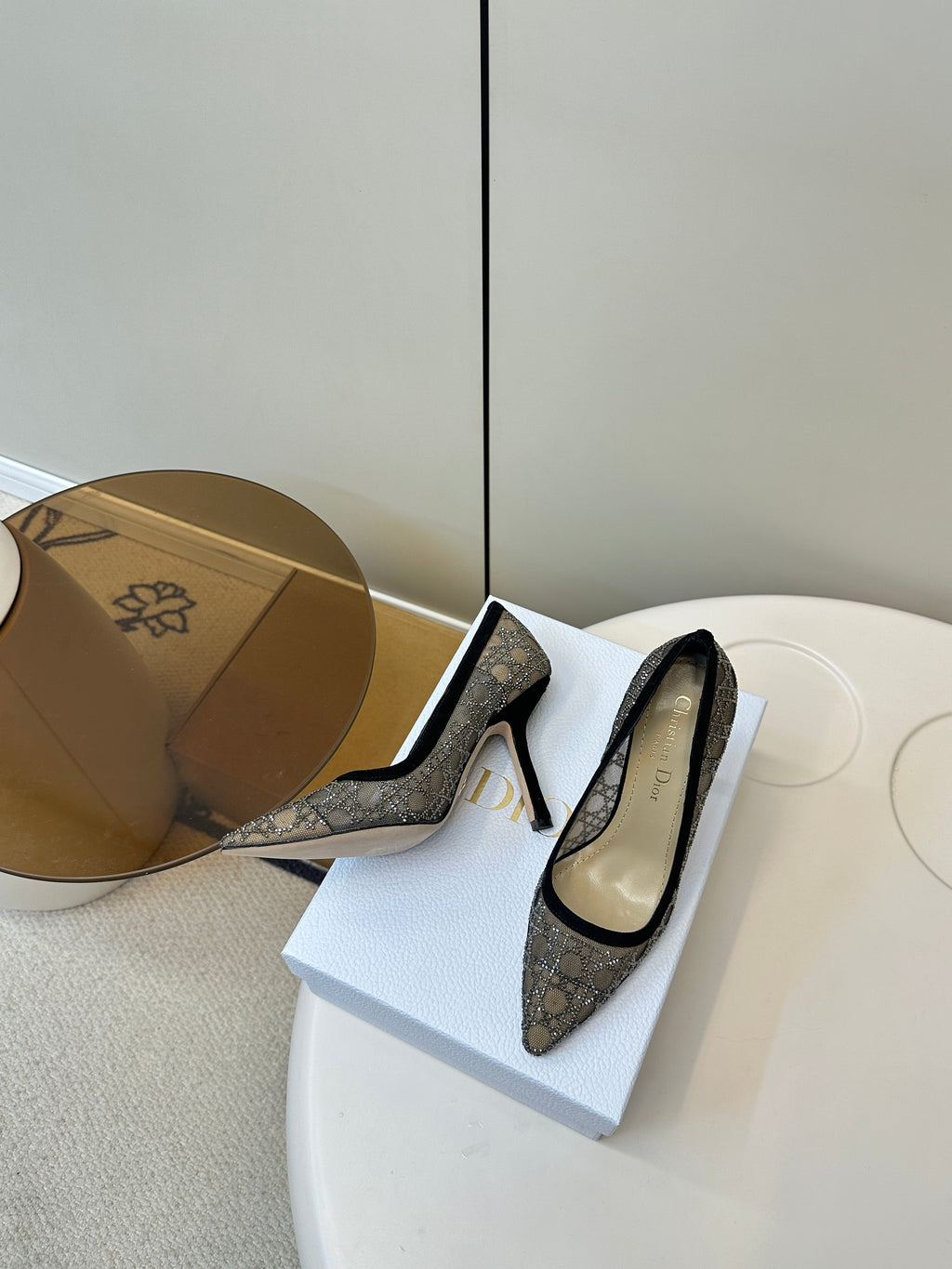 DIOR HIGH HEELS PUMP IN BLACK LAMB SUEDE 10 CM