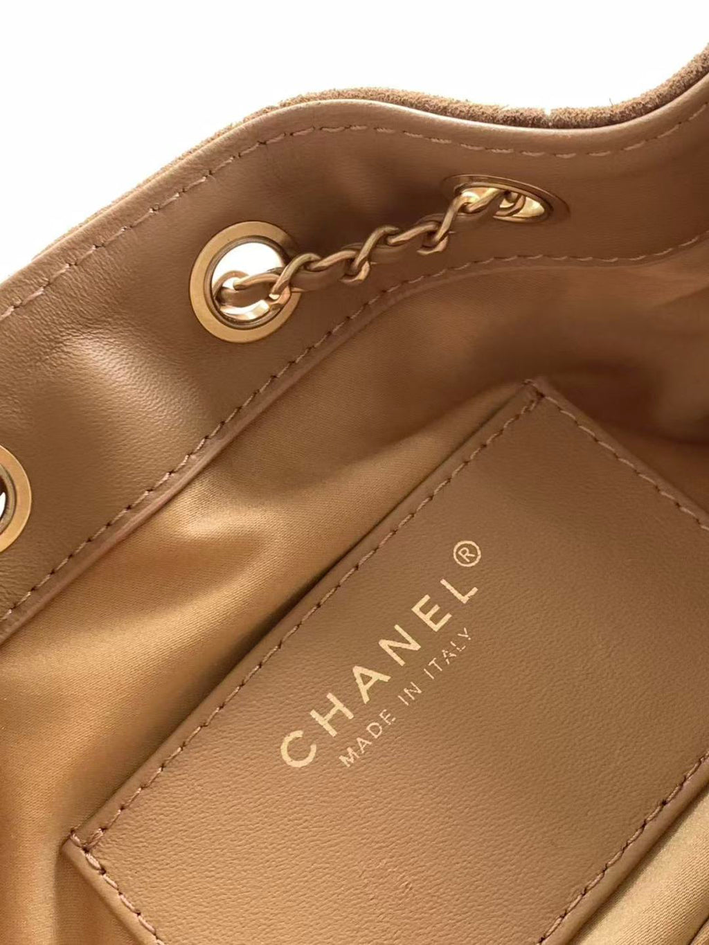 CHANEL 25S HOBO BAG 22 IN BROWN SUEDE WITH GOLD HARDWARE