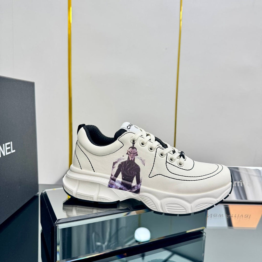 CHANEL TRAINERS SNEAKER IN WHITE CALFSKIN WITH STICKER 238625