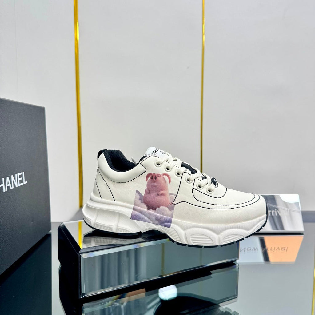 CHANEL TRAINERS SNEAKER IN WHITE CALFSKIN WITH STICKER 238627