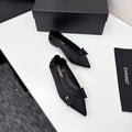 CHANEL BALLET FLATS 25S IN BLACK SATIN WITH BOW