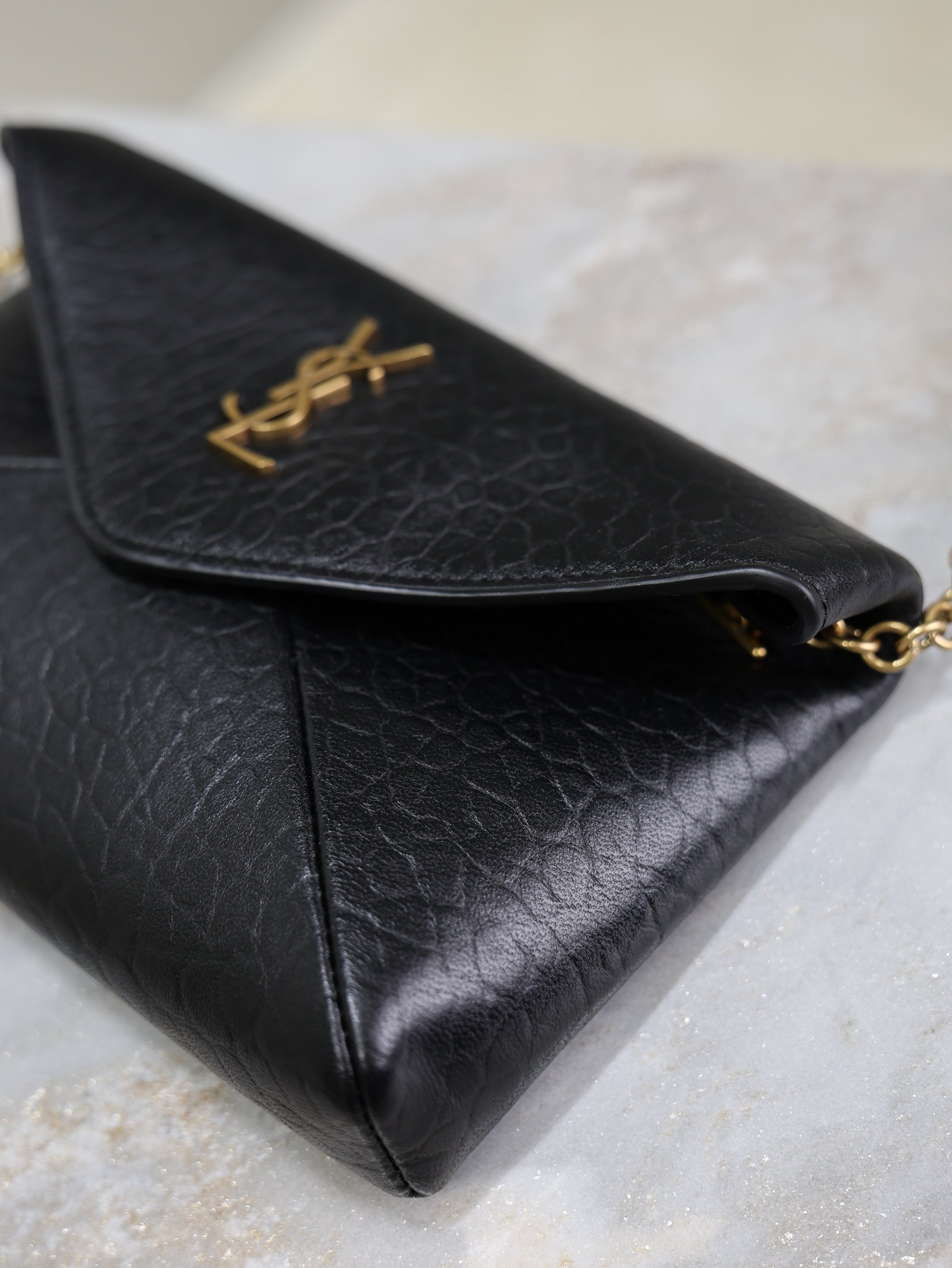 YSL 25S CALYPSO MINI 19 IN BLACK LAMBSKIN GOLD HARDWRE