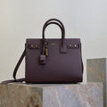 YSL 25S SAC DE JOUR GM 32 IN ROUGE CABERNET SUPPLE GRAINED CALFSKIN