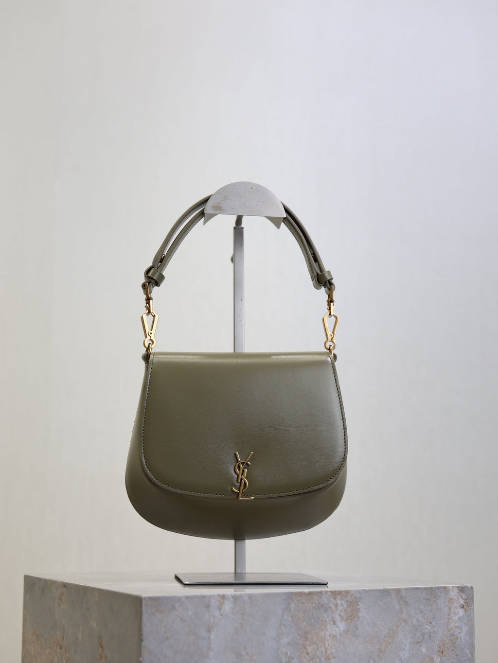 YSL 25S MINI VOLTAIRE 21 IN DEEP MUSK CALFSKIN SAINT LAURENT GOLD HARDWARE