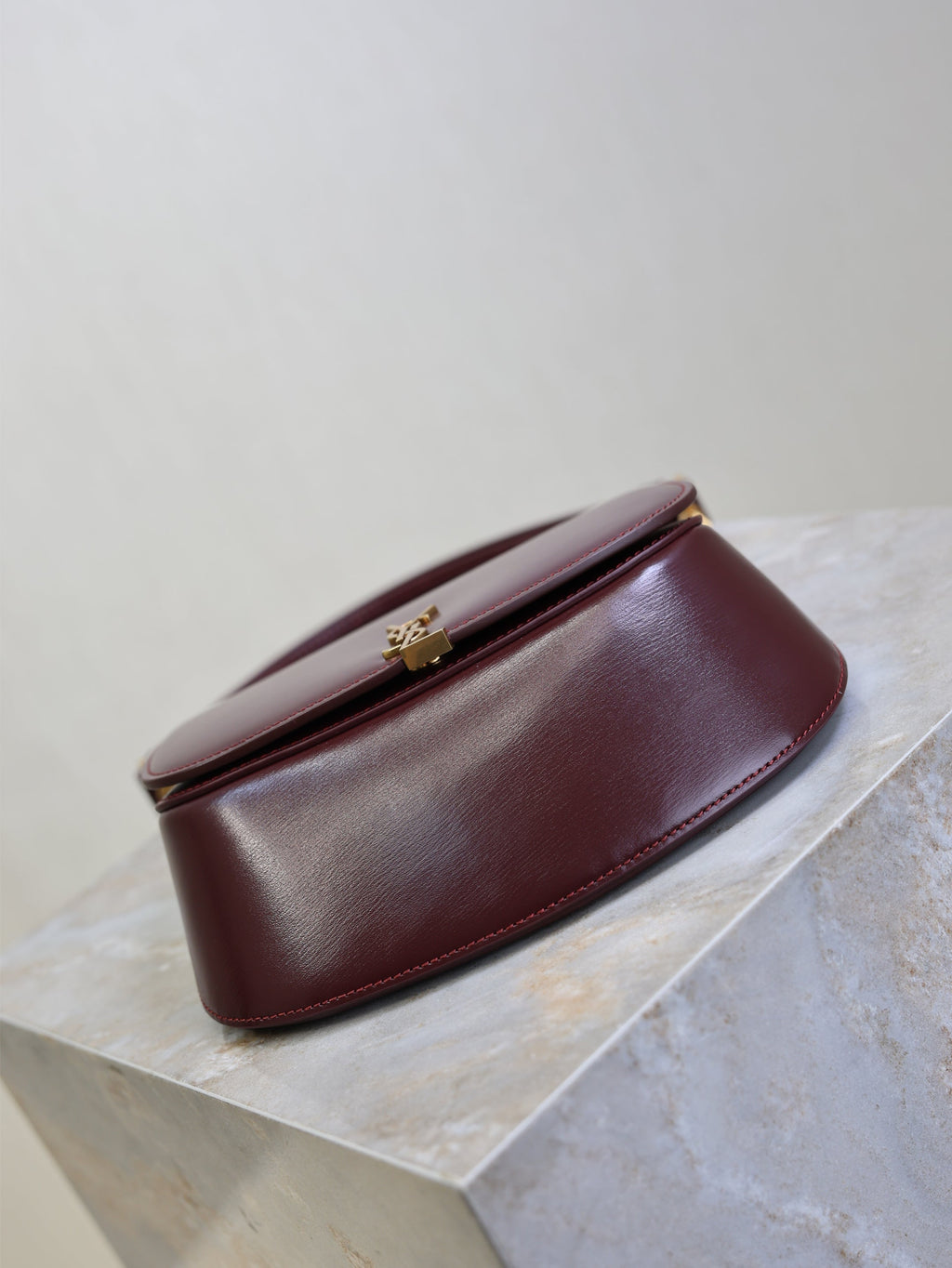 YSL 25S MINI VOLTAIRE 21 IN ROUGE CABERNET CALFSKIN SAINT LAURENT GOLD HARDWARE
